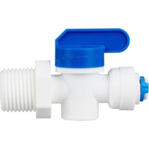 Water Purifier Fittings 1/2" Male thread To 6.35 mm 9.53 mm Pipe Fast Connecting Ball Valve