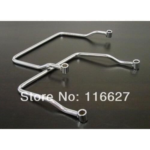 Chrome Luggage Saddle Bag Support Bar Mounts Bracket 8-1/4" 21CM For 1995-2012 Kawasaki Vulcan VN500 EN500 VN1500