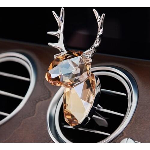 Crystal Deer Ornament Car Air Conditioning Vent Perfume Cute Crystal Decoration Figurine Feng Shui Crafts Animal Miniature Gifts
