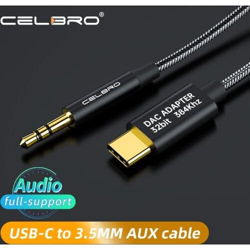 Dac Usb C Aux Cable Type C Earphone To 3.5mm Jack Audio Adapter for Type-C Mobile Phones Without 3.5 Jack/Car/Speaker/Headphones