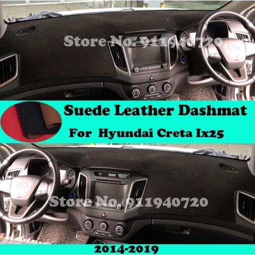 For Hyundai Creta Ix25 2014 2015 2016-2019 Suede Leather Dashmat Dashboard Cover Pad Dash Mat Carpet Car-Styling Accessories