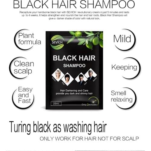 Sevich Hair Color Hair Black Shampoo 5-Minutes Hair Dye Long-lasting Keep Black White Hair Cover Up 5 pcs/a lot Hair Color Cream