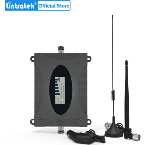 Lintratek 4G LTE Cars Cell Phone Booster 1800 Mhz (Band 3) Network LCD Amplificador Movil 4G GSM 1800 mhz for vehicle use