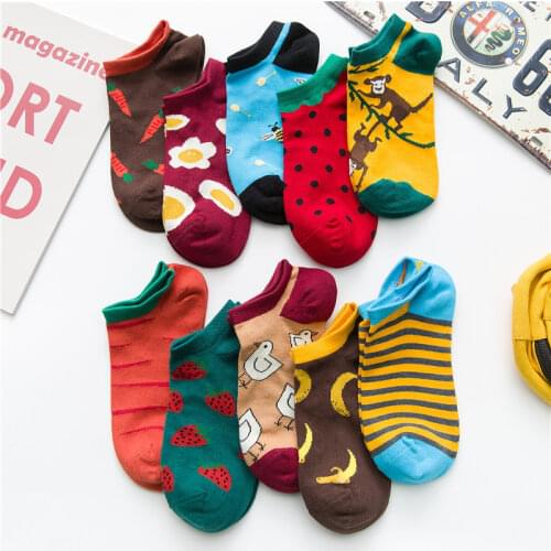 Fashion women Harajuku style fun gourmet animal alphabet pattern socks happy women socks Korean women style fashion socks