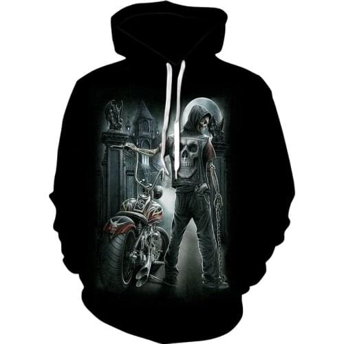 Skull headr Men Hoodies Sweatshirts 3D Printed Funny Hip HOP Hoodies Novelty Streetwear Hooded 2020