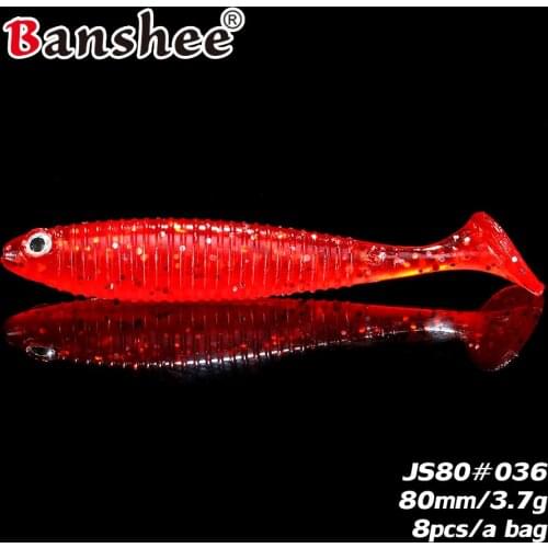 Soft Swimbait 3.7g/ 80mm 8pcs/lot JS80 Plastic Worm bass Artificial Jerkbait bait Jig fishing lure for Alabama rig
