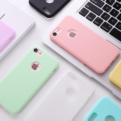 Original Soft Silicone Case for iPhone 8 7 6 6S Plus 5 5S X XR XS Max 8Plus 7Plus Phone Cases Cute Candy Anti-knock Rubber Cover