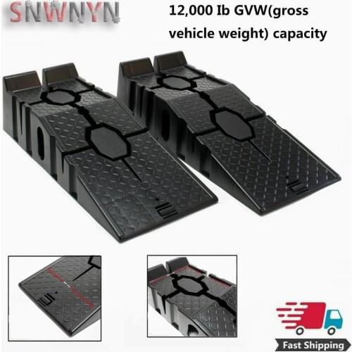 1pair 2pcs 2500KG Heavy Duty Car Ramps Working Ramp Auto Oil Changing Repair Maintenance Jack Lift Tools Black