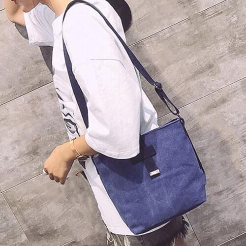 2021 New Zipper Female Messenger Bags Solid Color Women Canvas Shoulder Bags Large Capacity Simple Women Crossbody Bag