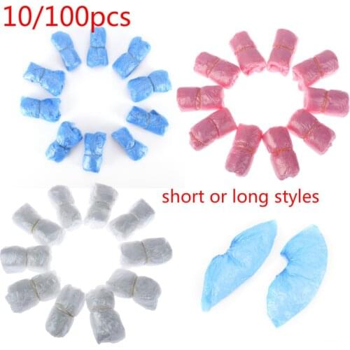 100Pcs/lot Disposable Shoe Covers Plastic Waterproof Overshoes Thick Cleaning Shoe Cover Rainy Day Carpet Floor Protector