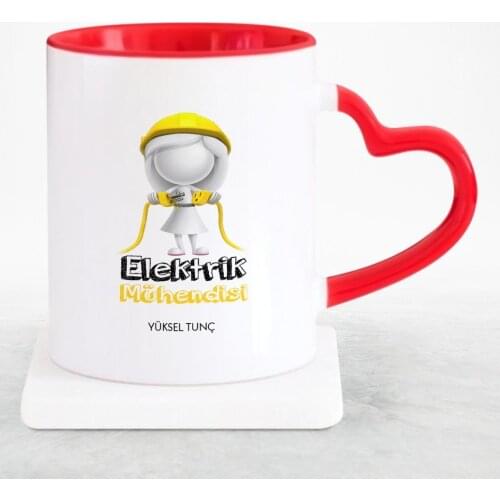 Personalized Professional Electrical Engineer Red Heart Mug Cup-2