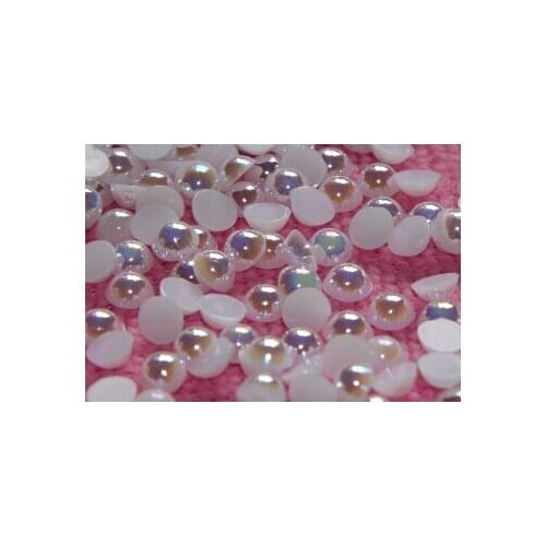 AB color 6mm ABS Plastic Half Round Pearls,Garment Accessory Beads,nail art card making & scrapbooking DIY products