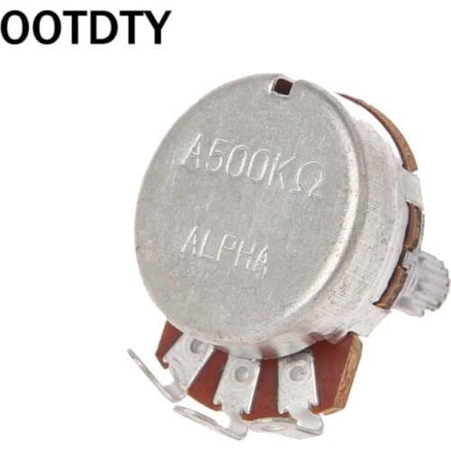 OOTDTY A500K Potentiometer Splined Pot Electric Guitar Bass Effect Amp Tone Volume Shaft15mm Parts Diameter24mm