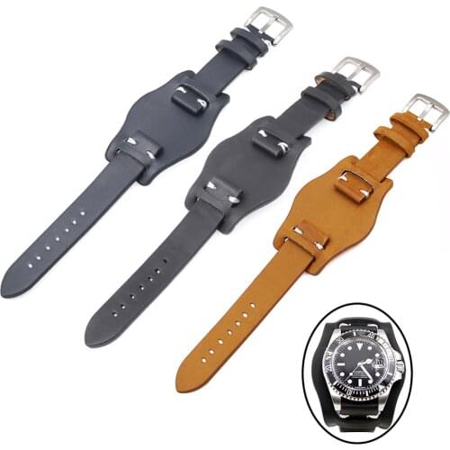 CARLYWET 20mm Black Brown Dark blue Calf Cowhide Leather Replacement Pad Wrist Watch Band Strap Belts with Silver Brushed Buckle