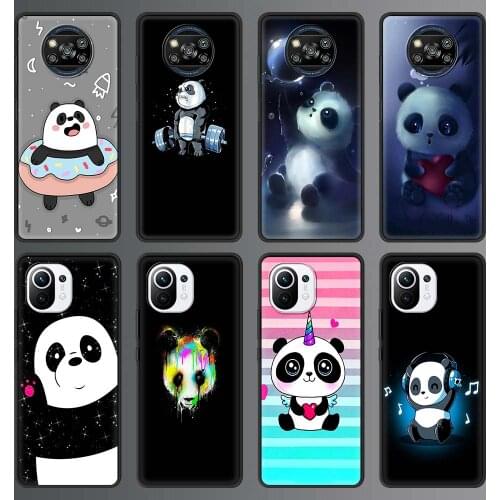 Phone Case for Xiaomi Mi Note 10 Lite 11 10T Pro 5G 9T Poco X3 NFC M3 Silicone Back Cover Mobile Bag Cartoon cute panda Animal