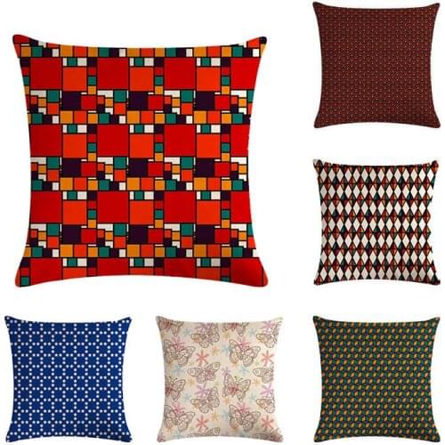 Modern Popular Simple Geometry Cushion Cover Throw Pillow Cutton Linen Car Sofa Bed Home Decor Textile Printed Pillow Case ZY365