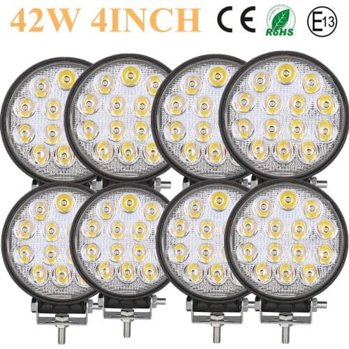 4"INCH 42W LED Work Light Bar Flood Combo Pods Driving OffRoad Tractor 4WD 12V