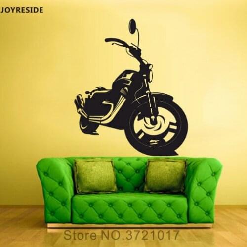 JOYRESIDE Motorcycle Wall Decal Vinyl Sticker Classic Vintage Moto For Kids Boy Bedroom Playroom Art Mural Decoration Post XY041