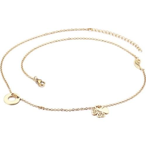 Japanese and Korean fashion new personality all-match titanium steel plating clavicle chain female