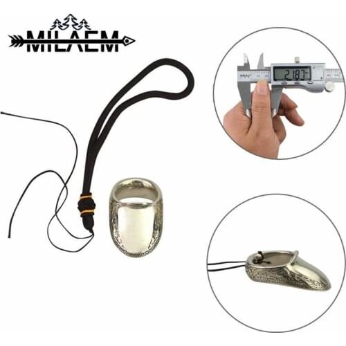 Archery 5 Size Thumb Finger-Handmade Traditional Mongolia Finger Protector Silver Finger Guard Safety Ring for Hunting Shooting