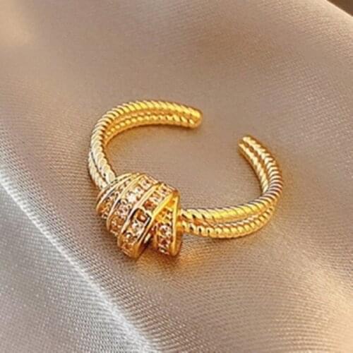 Punk Girl Ring Fashion New Ring Temperament Wild Net Celebrity Personality Crystal Adjustable Opening Ring Manufacturer Sales