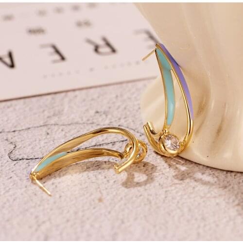 Golden zircon ring earrings womens womens gold/silver color earrings jewelry g