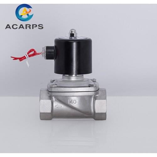 1-1/2" Normally Closed Stainless Steel 2 Way Solenoid Valve 220VAC 12VDC 24VDC 110VAC Solenoid Valve For Water Gas