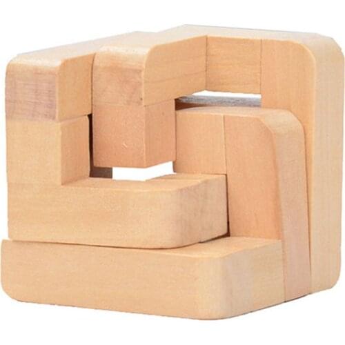 1pcs Simple 3D Wooden Puzzle Toys Game Kongming Lock Cube Brain Teasers Educational Toy for Kids Adults Building Kit Block Model