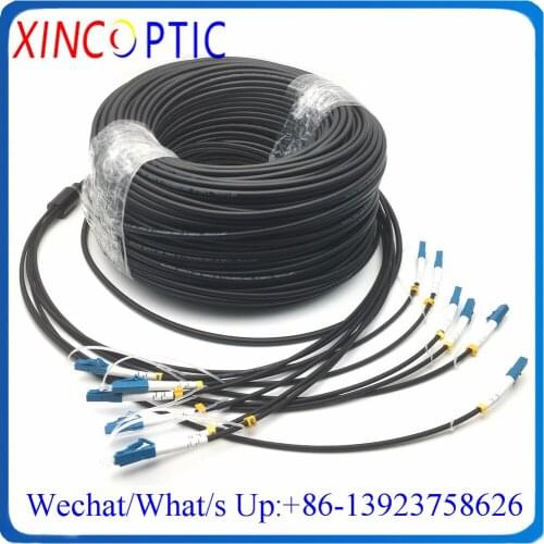 150M,6Fiber Singlemode 9/125 G657A 150Mts LC-ST/FC/SC/LCUPC 6Core LSZH/TPU 4.5mm Black FTTA 6C 6F Armored Fiber Patch Cord Cable