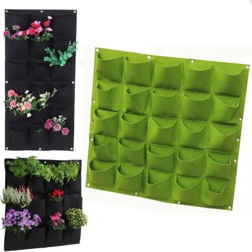 2/4/9/25/36/49/72 Pocket Wall Hanging Planting Bags Garden flowers Plant Grow Planter vegetables Bag Home Tool Gardening