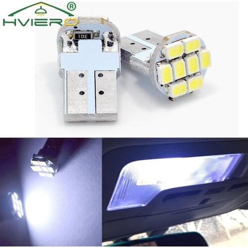 2Pcs T10 White Led Car 1206 2835 8smd Smd Indicator Lights Wide Reading License Plate Light Board trunk lights foot Lamp DC 12v