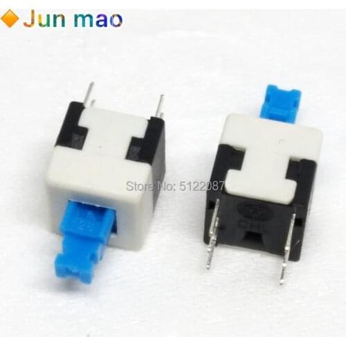 20PCS/Lot 7X7mm 7*7mm 6Pin Push Tactile Power Micro Switch Self lock On/Off button Latching switch Wholesale Electronic
