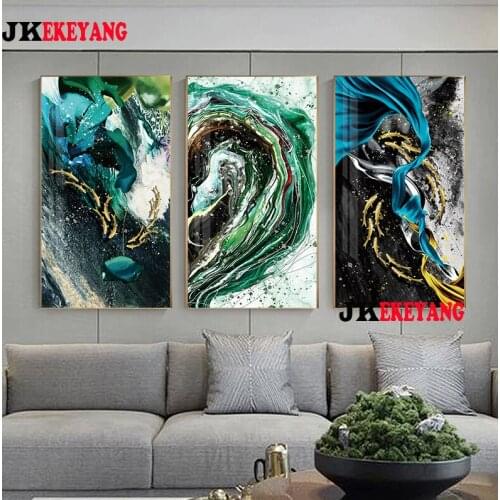 3pcs 5D Diy round/square diamond painting Abstract flower Diamond Mosaic Embroidery cross stitch Y3988