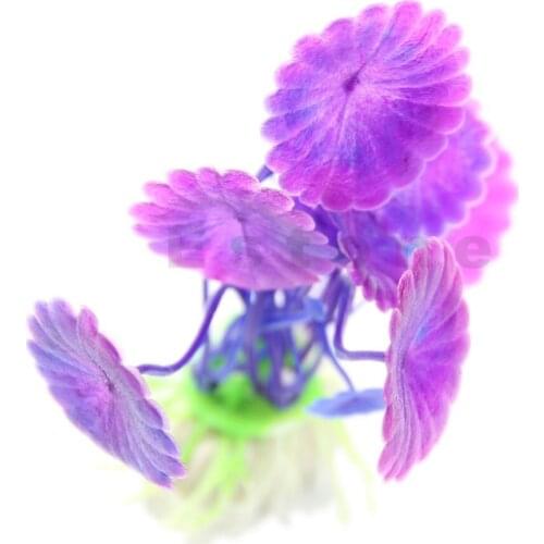 3pcs/lot Aquarium Decorative Purple Plastic Plant Grass Fish Tank Landscape Decoration