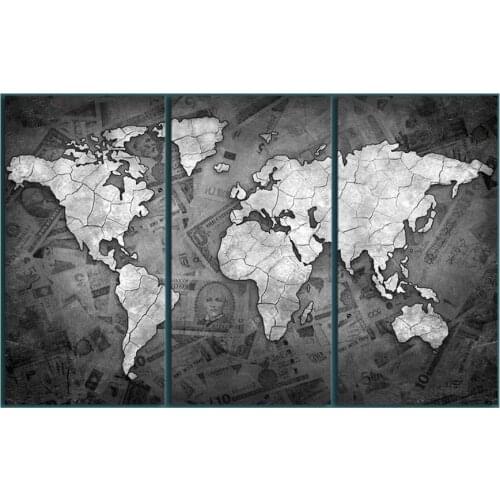 3D Diamond Painting Cross Stitch Pattern 5D Diamond Embroidery map & money ,diamond Mosaic scenic Home Decor DIY diamond art