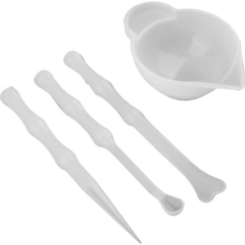 4 Reusable Silicone Mixing Cups Stirrers For Epoxy Resin Jewelry Making Tool