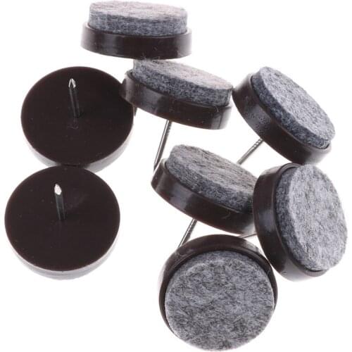 8pcs 24mm Table Chair Feet Legs Glides Skid Tile Felt Pad Floor Nail Protector