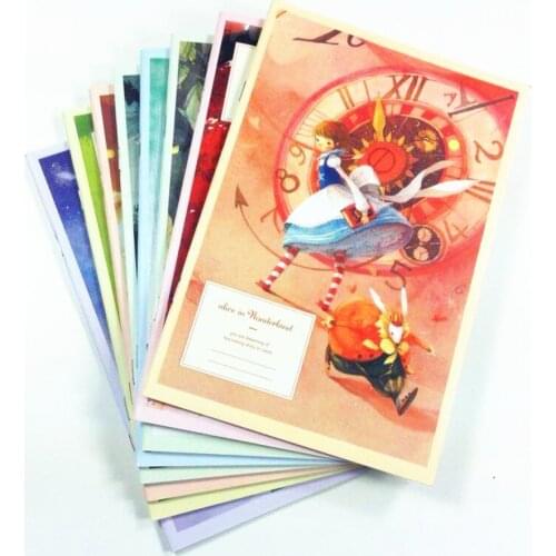 8pcs/lot 210*150MM New Korea Cartoon Alice & Anne series Kraft paper notebook Agenda journal Diary Office School Supplies