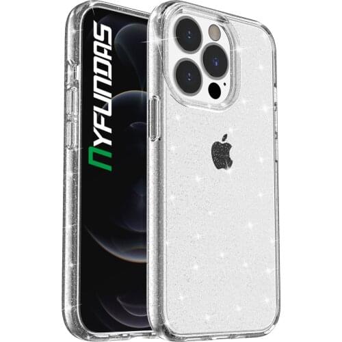 Glitter Clear Cute Case For iPhone 13 Pro Max 12 Mini 11 XS X XR 7 8 Plus SE 2020 6 Silicone Women Girls Phone Cover Accessories