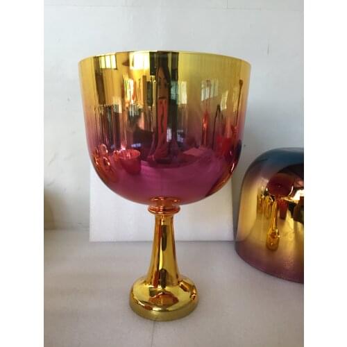 3th Octave "E" note Solar plexus chakra,Mixed dark color crystal singing chalice Standard 432HZ