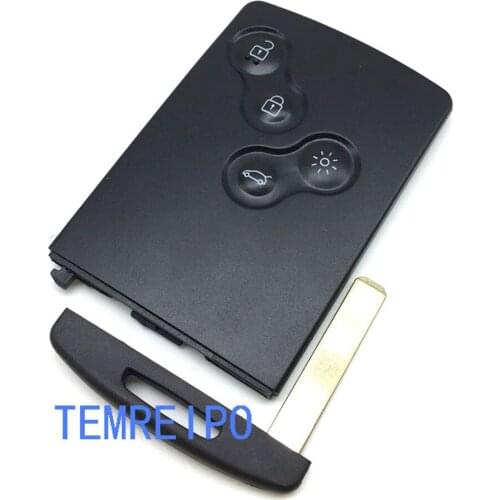 4 Button Remote Smart Card Key Case Shell For Renault Laguna Koleos Smart Card Key Shell With Insert Small Key Blade