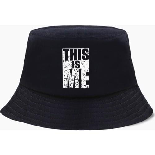 This is Me Cap Bucket Hat Foldable Hats Men Women Headgear Cotton Fishing Hunt Outdoor Sunscreen Fisherman Beach Caps Round Top