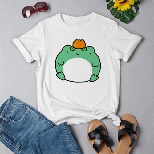 Frog Faucet Top A Orange Cute Graphic T Shirt Harajuku Casual Summer Tops Tee Women Tshirt Animal Aesthetic Short Sleeve