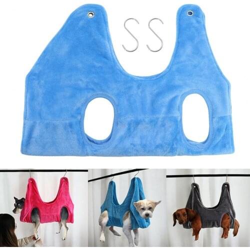 Dog Cat Pet Grooming Hammock Elastic One Piece Design Fabric Breathable Cat Hanging Bed for Bathing Nail Clip Trimming