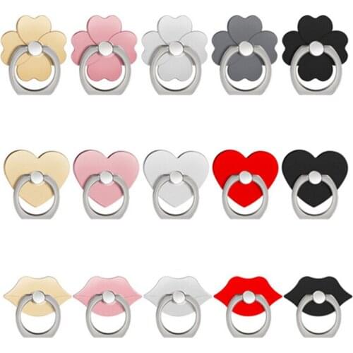 Heart Flower Lip Finger Rings Smartphone Phone Stand Holder Mobile Phone Holder Stand For iPhone iPad Xiaomi All Phone