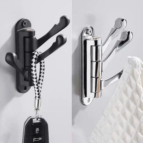 LIUYUE Robe Hooks Black/Chrome Stainless Steel Activity Clothes Hooks Door Hooks Kitchen Wall Hanger Coat Hook Bathroom Hardware