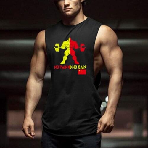 Summer Gyms Vest Fitness Clothing Bodybuilding Tank Tops Stringer Fashion Mens workout Loose breathable sleeveless shirts