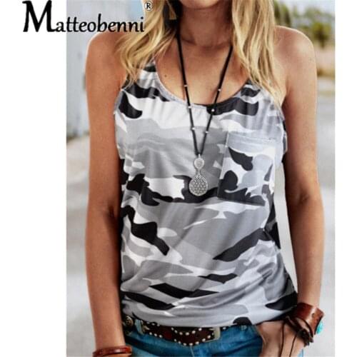 2021 Spring And Summer New Womens Casual Sleeveless Camouflage T-Shirt Plus Size Vest Top Fashion O-Neck Streetwear T-Shirt Top