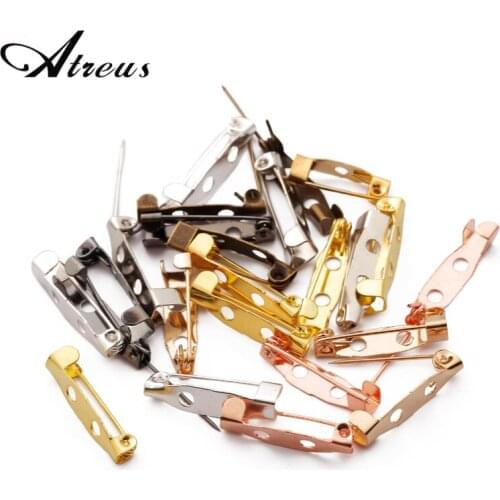 50pcs/lot 15-35 mm Metal Brooch Clip Base Pin Safety Pins Brooch Settings Blank Base For DIY Jewelry Making Supplies Wholesale