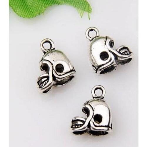 MIC 200pcs Zinc Alloy 3D Small Football Helmet Charms pendants DIY Jewelry 13 x11mm za409